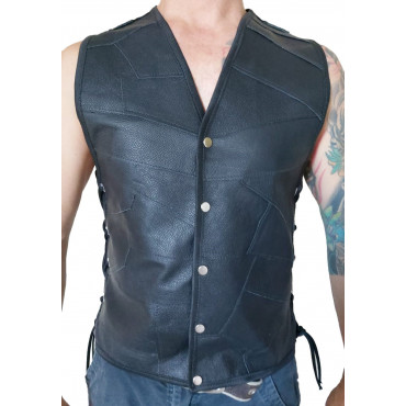 Colete/jaqueta Masculina Em Couro Legitimo S/forro 7m