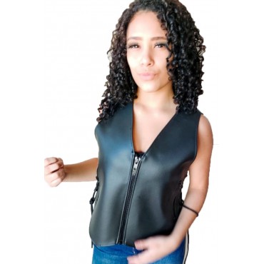 Colete Feminino/couro Sintético/motociclista/motoclube 8fs